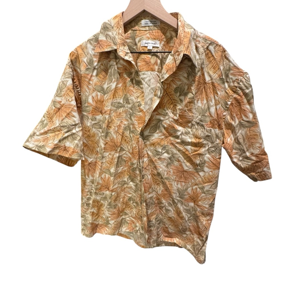 EUC Pierre Cardin Tropical Leaf Print Shirt